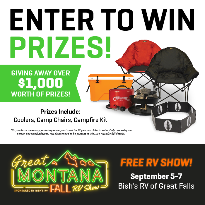 Enter To Win Prizes! Montana Great Fall RV Show - Sept. 5-7 - Bish's RV of Great Falls